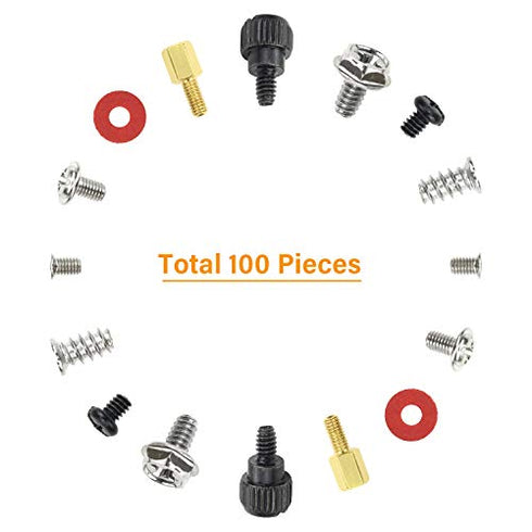Powlankou PC Computer Screws Standoffs Kit for Hard Drive Computer Case Motherboard Fan Power Graphics