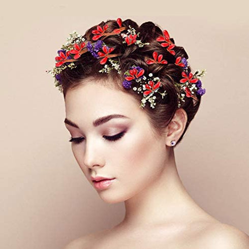 40 Feet Double Pip Garland Berry Garland Floral Craft Country Pip Berry Garland Floral Craft Decor, Artificial Red Berry Christmas Garland, 2 Roll