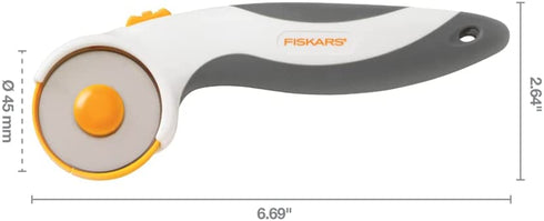 Fiskars 01-005828 Titanium Comfort Stick Rotary Cutter, 45 mm , White