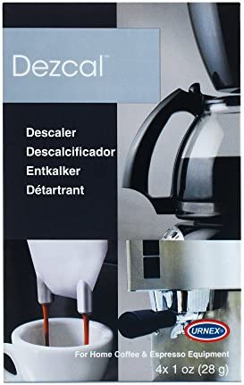 Descaling Powder Solution - 4 Uses - Activated Scale Remover for use with Keurig 1.0/2.0, Home Coffee and Espresso Machines, Kettles, Garment Steamers