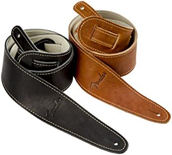 Fender Ball Glove Leather Guitar Strap, 2.5in, Black