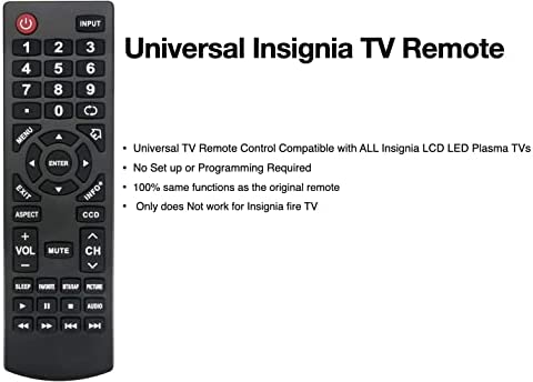 Universal Remote Control Replacement for Insignia TVs