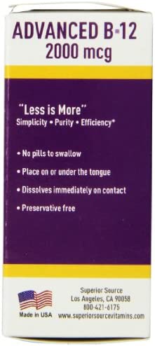 Superior Source No Shot Advanced B12 Vitamins, 2000 mcg, 60 Count