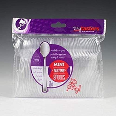 Tiny Tasters Mini Spoons - 3.75" | Clear | Pack of 50