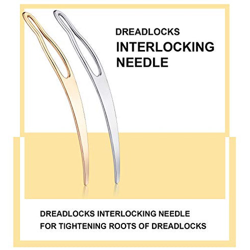 Dreadlock Tool Interlocking Tool for Locs, Easyloc Hair Tool for Dreadlocks, Interlocks or Sisterlocks, Tightening Accessory (Rose Gold, Silver)
