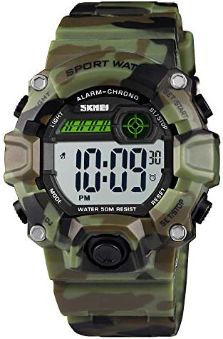 CakCity Boys Camouflage LED Sports Kids Watch Waterproof Digital Electronic Military Wrist Watches for Kids with Silicone Band Alarm Stopwatch Watches Age 5-10
