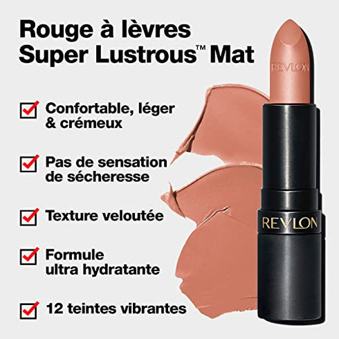 REVLON Super Lustrous The Luscious Mattes Lipstick, in Nude, 001 If I Want To, 0.74 oz