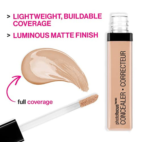 Wet n Wild Photo Focus Concealer, Light Honey, Under Eyes, Makeup, Blemish, Full Coverage, Lightweight