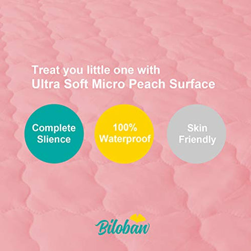 Bassinet Mattress Cover Compatible with Halo Bassinest Swivel Sleeper Bassinet Mattress Pad, 2 Pack, Microfiber, Waterproof and Soft, Pink