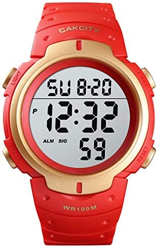 CakCity Mens Digital Sport Military Watches for Men Waterproof 100M with Alarm Stopwatch LED Large Display
