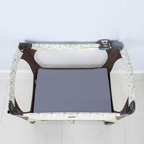 Pack n Play Sheet Fitted, 2 Pack Portable Playard | Mini Crib Sheets, Ultra Soft Microfiber Pack N Play Sheets, Gray & Pink, Preshrunk