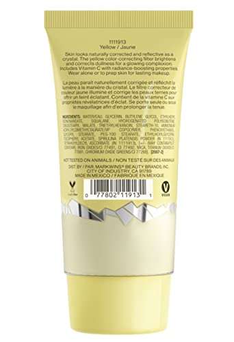 Wet n Wild Prime Focus Glass Skin Correct Primer, Bright Crystal Finish, Yellow