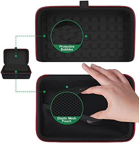 BOVKE Hard GPS Case for 6 -7 Inch Garmin DriveSmart 76/65/61 LMT-S, Garmin Catalyst, Nuvi 2797LMT GPS Navigator System, Extra Space fit Car Charger, Friction Mount, USB Cable, Black + Inside Black