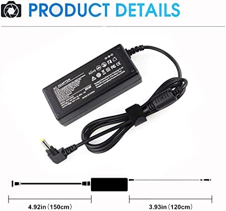 19V Power AC Adapter for HP-Pavilion 20" 21.5" 23" 23.8" 25" 27" IPS LED HD Display Monitor Series 27 27xw 27xi 27er 23es 27es 25 24ea 25xw 25bw 25xi 22cwa 23xi 23bw 20xi Power Cord Charger