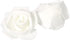 Stemless Artificial Rose Flower Heads for Weddings, Decor, DIY (3 in, White, 100 Pack)