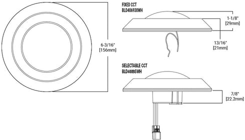 Halo BLD406930WHR BLD 4 in. White Integrated Recessed Ceiling Light Trim at 3000K Soft, Title 20 Compliant LED Direct Mount, 4"