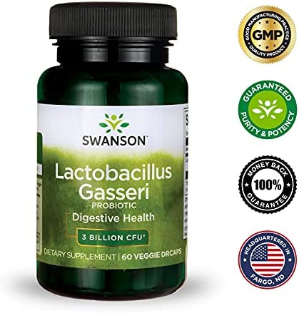 Swanson Lactobacillus Gasseri - Probiotic Supplement Supporting Digestive Health with 3 Billion CFU - Design-Release Satiety & Fat Metabolism Support - (60 Veggie Capsules)