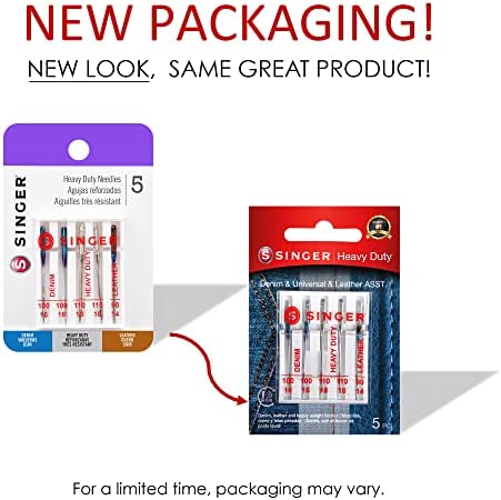 SINGER 04801 Universal Heavy Duty Sewing Machine Needles, 5-Count