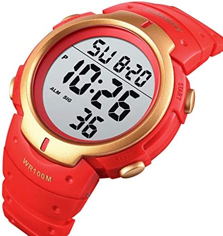 CakCity Mens Digital Sport Military Watches for Men Waterproof 100M with Alarm Stopwatch LED Large Display