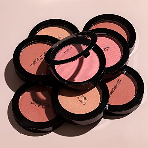 Wet n Wild Color Icon Blush Powder Makeup, Pearlescent Pink | Matte Natural Glow | Moisturizing Jojoba Oil
