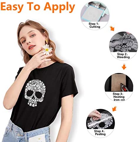 HTVRONT Reflective Heat Transfer Vinyl HTV Roll: 12"x10' Silver Iron On Vinyl Roll for T-Shirt (Light Grey)