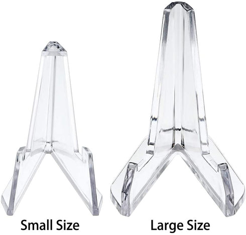 Hipiwe 12 Packs Acrylic Easel Stands Clear Mini Coin Display Easel Holder for Displaying Air-Tite Coins Pocket Watches Capsules Challenge Medals Casino Chips,2.64 Inch Tall