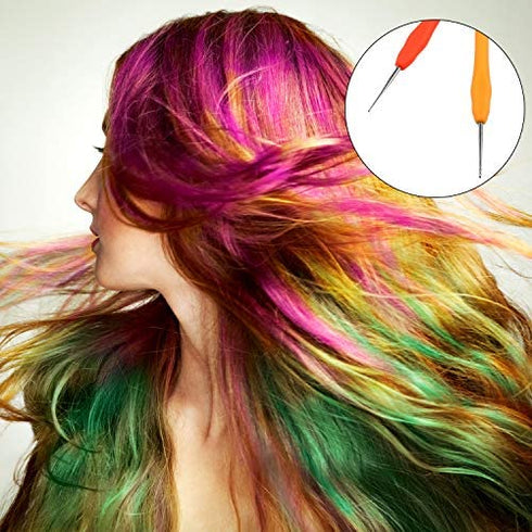 4 Pieces Hair Needles Crochet Hooks Precision Metal Needles Crochet Knitting Needles with Soft Handles, 1 mm, 1.25 mm, 1.5 mm, 1.75 mm, 4 Colors