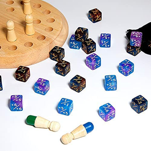 24 Pieces Dice Counters Token Dice D6 Gaming Dice Cube Loyalty Counter Magic Dice Compatible with Card Gaming Accessory, 2 Styles