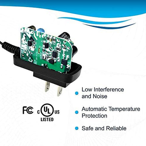 HQRP AC Power Adapter Compatible with Omron Healthcare 5 Series / 7 Series / 10 Series/Silver/Gold/Platinum Upper Arm Blood Pressure Monitor Plus HQRP Euro Plug Adapter