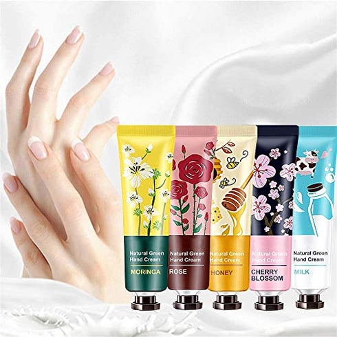 10 Pack Natural Plant Fragrance Hand Cream for Dry Hands, Moisturizing Hand Care Cream Stocking Stuffers for Women Gift Set With Natural Shea Butter And Aloe For Men And Women,Travel Size Hand Lotion-30ml
