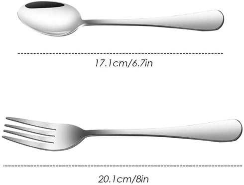 Set of 12, Stainless Steel Dinner Forks and Spoons, findTop Heavy-duty Forks (8 Inch) and Spoons (7 Inch) Cutlery Set