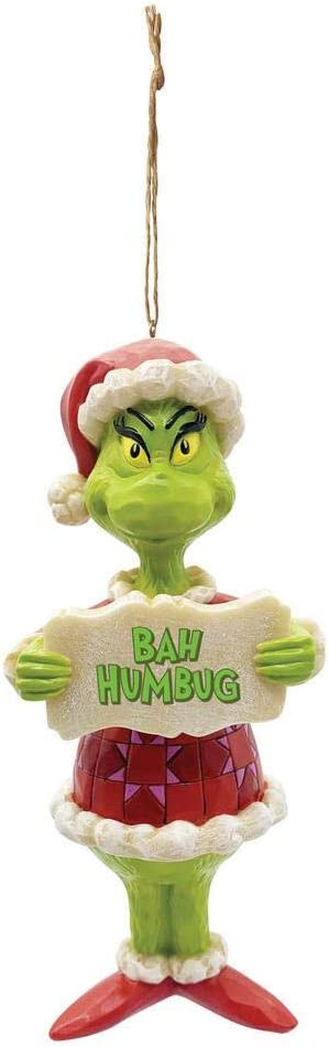 Enesco Grinch by Jim Shore Grinch Bah Humbug PVC Hanging Ornament