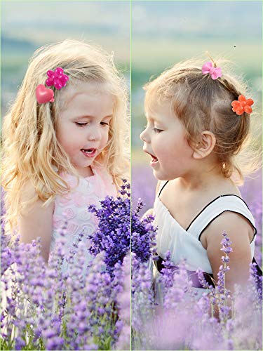 100 Pieces Girls Hair Barrettes Self Hinge Plastic Toddler Kids Baby Hair Barrettes Clips Multi Cute Selection Cartoon Design Hair Pin accessories for Girl (Butterfly, Plum Blossom, Bow, Heart-shaped)