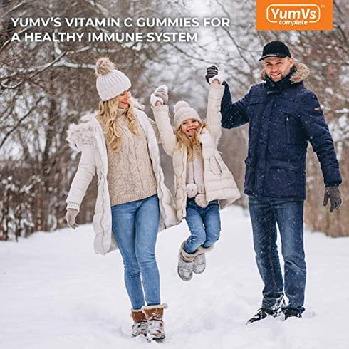 Vitamin C Gummies by YumVs | Daily Dietary Supplement for Adults and Kids, 250mg | Natural Orange Flavor Pectin Gummies, 100-Count | Gluten Free, Vegan, Kosher, Halal