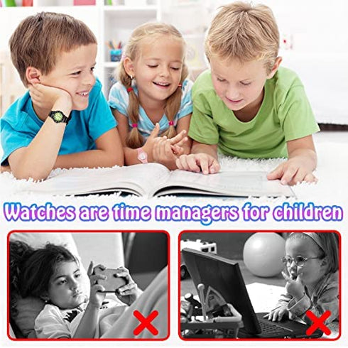 Children Analog Watch Waterproof Time Teaching Boys Girls Watch Soft Band Learning Time Wrist Watch for Kids