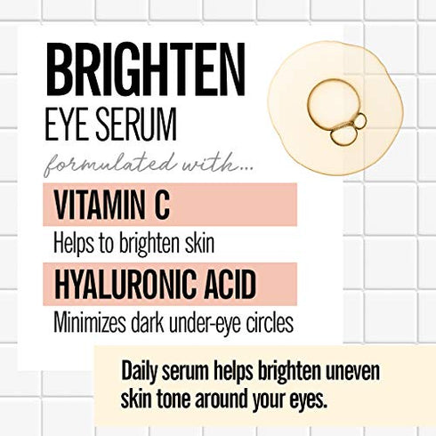 Valjean Labs Brighten Eye Serum with Vitamin C + Hyaluronic Acid | Helps Minimize Dark Circles and Even Skin Tone | Paraben Free, Cruelty Free, Made in USA (1 oz)