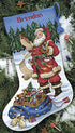 Dimensions Counted Cross Stitch ''Checking His List'' Personalized Christmas Stocking Kit, 14 Count White Aida, 16''