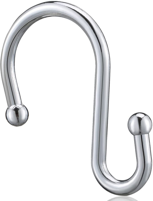 Silver Shower Curtain Hooks,Rust Proof Shower Curtain Rings for Bathroom,Set of 12 CHICTIE Chrome S Shaped Decorative Shower Curtain Hooks Hangers for Bathroom Curtains,Clothing, Towels, etc