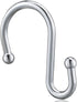 Silver Shower Curtain Hooks,Rust Proof Shower Curtain Rings for Bathroom,Set of 12 CHICTIE Chrome S Shaped Decorative Shower Curtain Hooks Hangers for Bathroom Curtains,Clothing, Towels, etc