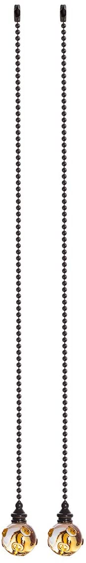 Crystal Ceiling Fan Pull Chains Hanging Amber Point Pendants Prism Pack Of 2