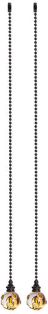 Crystal Ceiling Fan Pull Chains Hanging Amber Point Pendants Prism Pack Of 2