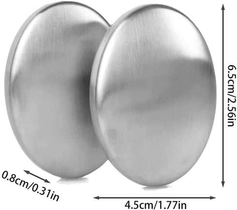 LEEFONE 2 PCS Stainless Steel Soap, Magic Metal Odor Remover Bar Eliminating Smells Like Fish Onion Garlic Scents from Hands and Skin, Suitable for Kitchen