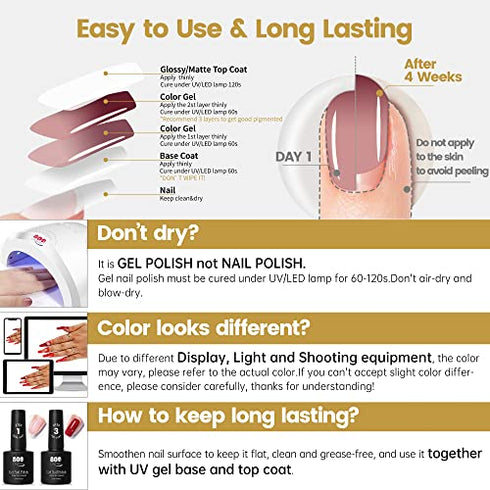 YTD Likomey Color Changing Gel Nail Polish,15ml Burgundy Red Translucent Nude Pink Mood Temperature Change Colors Thermal Winter UV Manicure Gel