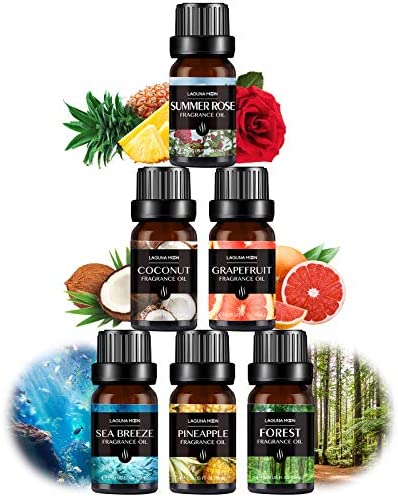 Fragrance Essential Oil - Organic 6pc Holiday Breeze Scent Gift Set - Perfect for Candle Making, Soap Scents, Slime - Oils for Diffuser, Humidifier, Aromatherapy, Aroma Beads, Car Freshener (10mL)