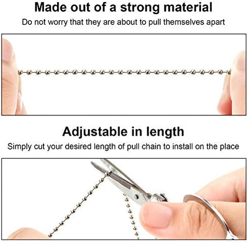 WILLBOND 150 Pieces Shower Curtain Hooks Bathroom Shower Curtain Rings Chain Keychain Ball Key Rings, 6 Inch (Silver)