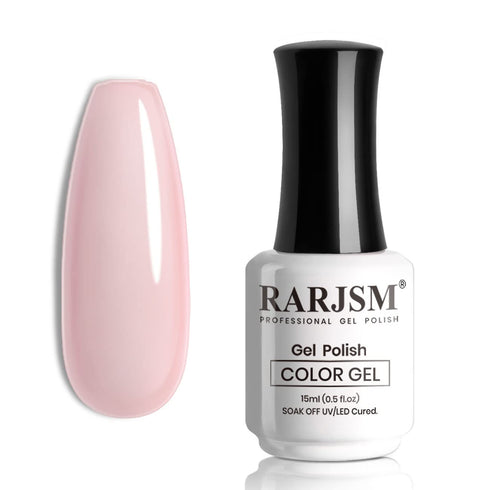 RARJSM Translucent Sheer Pink Gel Nail Polish LED UV Gel Soak Off Clear Pink French Manicure Nude Pink Jelly Nail Gel Polish Varnish Curing Requires 1pcs 15ml for Home Salon Nail Art DIY