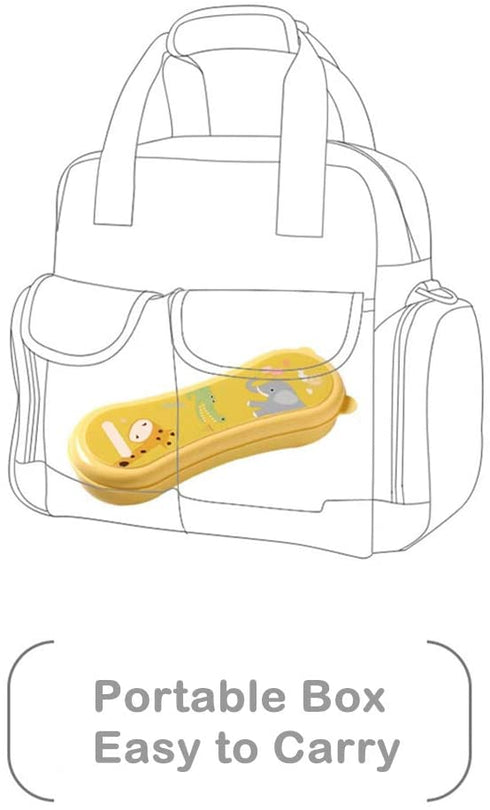 Goryeo Baby Training Chopsticks for Kids - Kids Chopsticks Use Completely Harmless Material - Anti-dislocation Buckle Design - Includes Portable Box (Blue)