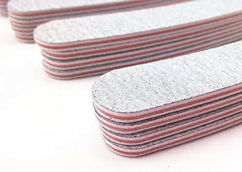 Yueton 20pcs 100/180 Grit Curve Double Sided Zebra File Emery Board Nail Files