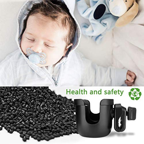 Suranew Stroller Cup Holder with Phone Holder/Organizer, Universal Bike Cup Holder, 2-in-1 Cup Holder for Walker, Bike, Wheelchair, Walker