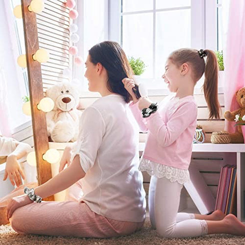 12 Pieces Volleyball Sport Hair Scrunchies Volleyball Sport Hair Ties Silk Satin Elastic Scrunchies Hair Bands Ponytail Holders for Players Teams Gifts (Black, White)